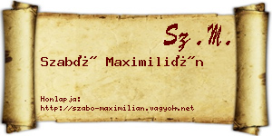 Szabó Maximilián névjegykártya