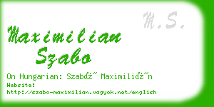 maximilian szabo business card